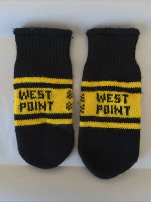 Guantes de punto West Point vintage raros negros y amarillos excelente estado Foto 1 de 4
