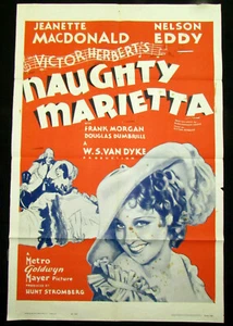 Póster de la película Naughty Marrietta 1962 teatro 1SH Jeanette MacDonald Van Dyke U937 - Imagen 1 de 4