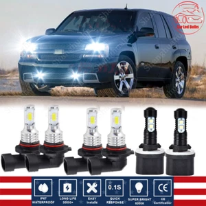 For Chevy TrailBlazer 2002-2009 6000K 6X Front LED Headlights + Fog Lights Bulbs - Picture 1 of 12