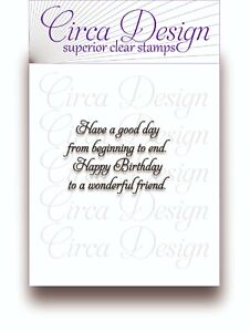 Clear Unmounted Friend Birthday Verse Sentiment Rubber Stamp BDVS83