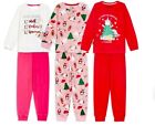 Girls 3 pairs of Christmas Pyjamas. 5-6 years *New* 6 piece unicorn glitter