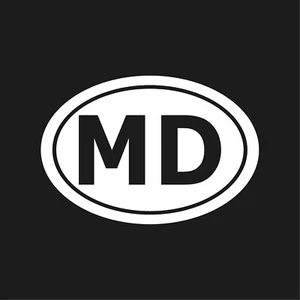 Maryland MD initials Vinyl Decal Window Oval MD Laptop Sticker - Imagen 1 de 12