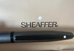 SHEAFFER Fountain Pen Gray Lacquer Gun Barrel Cartridge Nib M - Picture 1 of 14