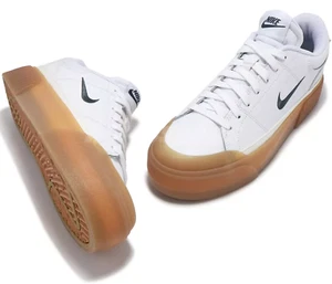 NEW Nike FV5526-100 Court Legacy Lift White Gum Sole Platform Shoes Women's 8.5 - Picture 1 of 12