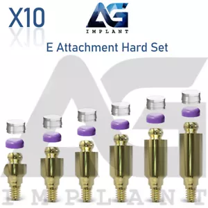 10 Straight E Attachment Hard Set Titanium Overdenture Int Hex - Picture 1 of 5