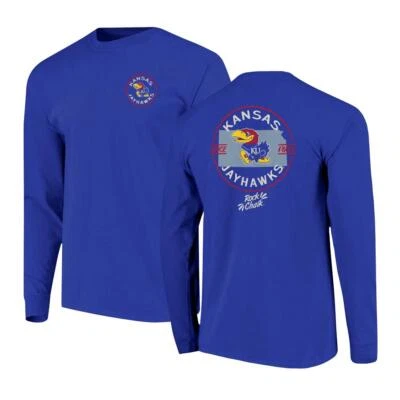 Kansas Jayhawks KU T-Shirt Long Sleeve Unisex Kansas Jayhawks Shirt 100% Cotton - Image 1 of 3