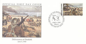 (135169) Dunkirk Deliverance II World War Two Marshall Islands FDC 1990
