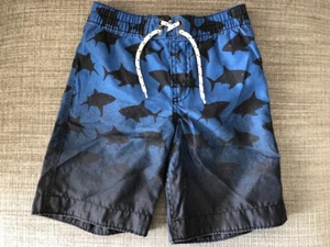 Gap Boys Blue Shark-Patterned Swim Trunks (Size 5T) - Picture 1 of 5