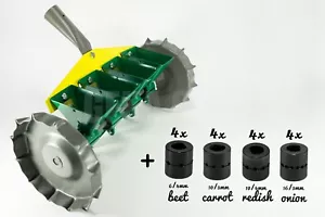 Garten Metall Präzisionssämaschine Gemüse 4 Reihen manueller Pflanzer kleine Samen säen - Bild 1 von 10