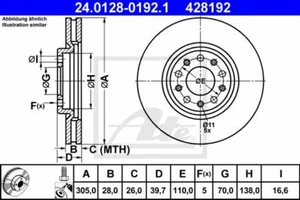 DISCHI FRENO ALFA 159-GIULET ATE COD -24.0128-0192.1 COD. ORIG.51760621-51767381 - Imagen 1 de 1