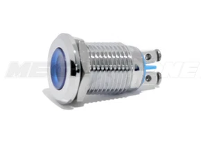 12mm Blue 12V LED Metal Indicator Light Waterproof Screw Terminal USA SELLER! - Picture 1 of 4