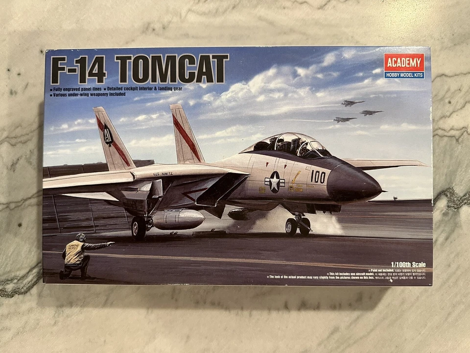 Academy Grumman F14A Tomcat Model Airplane Kit 1634 1/100 New Sealed In Package - Image 1 of 1