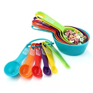 Measuring cups and spoons set of 12, Plastic Colorful Measuring Cups - Picture 1 of 8