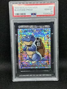 PSA 10 GEM MINT 1999 Merlin Pokemon #S4 Blastoise-Prism Sticker - Picture 1 of 3