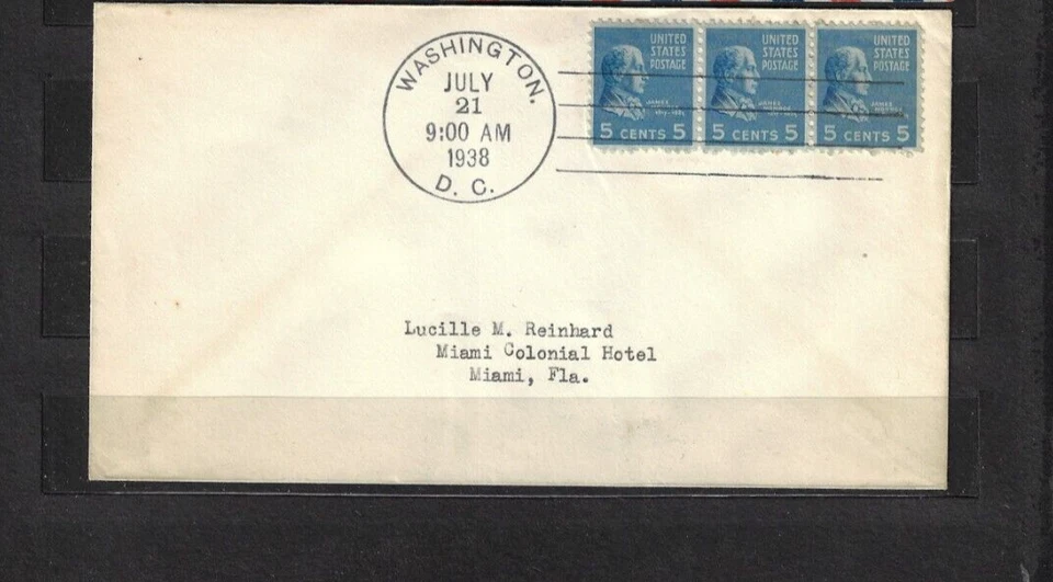 US  SC# 810  STRIP OF 3  FDC RARE  1939 USED - Image 1 of 1