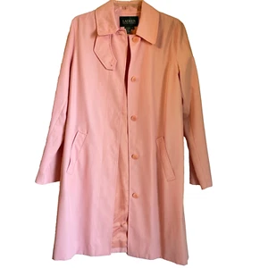Lauren Ralph Lauren Rain Trench Coat S Women’s lined Pink Preppy EUC - Picture 1 of 6