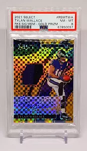 2021 Select Tylan Wallace Ravens Rookie RC Auto Patch Prizm GOLD PSA 8 NM-MT - Picture 1 of 6