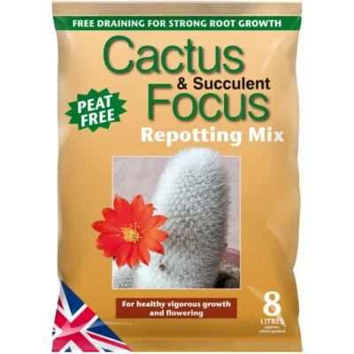 Cactus and Succulent RePotting Mix Compost Soil Peat Free New 8L Size