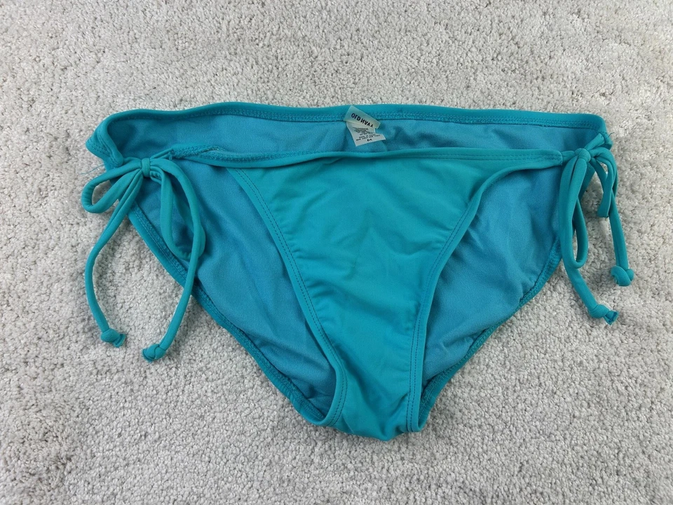 Parte inferior de bikini azul marino antiguo para mujer corbata lateral azul medio natación ropa de playa nailon spandex Foto 1 de 4