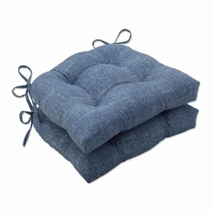 Tory Solid Indoor/Outdoor Reversible Patio Chairpad with Ties Weather and Fad... - Picture 1 of 6