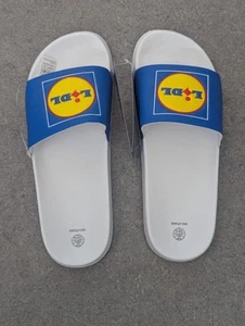Lidl Sliders Adult Shoes Mens Limited Edition Lidl Merch Size UK 10 EU 44 - Picture 1 of 24