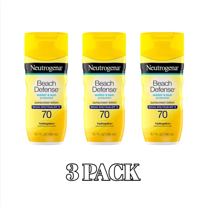 Neutrogena Sunscreen Lotion Beach Defense SPF 70, Face 6.7 Ounce (Pack of 3) - Image 1 of 4