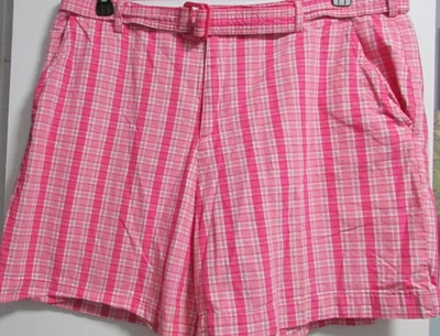 Pantalones cortos mujer talla 16 rosa a cuadros con cinturón de WHITE STAG Foto 1 de 4