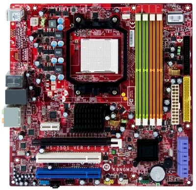 MSI MS-7501 VER:6.1 K9NGM3 SAM2 DDR2 PCIe PCI MicroATX - Image 1 of 2