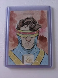 2019 Upper Deck Flair Marvel  Cyclops 1/1 Sketch By Johnathan Ruple - Picture 1 of 2
