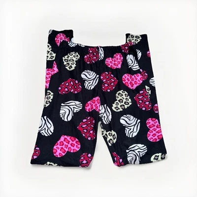 Leggings femininas médias amanteigadas macias corações estampa de animais preto namorado zebra - Imagem 1 de 4