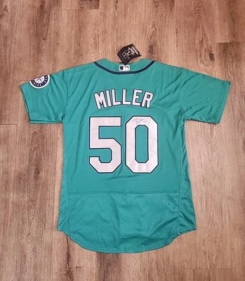 SEATTLE MARINERS BRYCE MILLER SIGNED AUTO AUTOGRAPH HOME TEAL NIKE JERSEY PROOF - Image 1 of 4