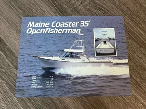 VINTAGE MAINE COASTER 35' OPENFISHERMAN BARCA VENDITA BROCHURE PUBBLICITÀ - Foto 1 di 2
