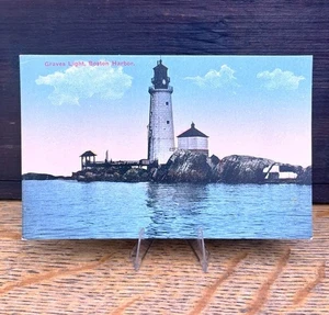 Boston Harbor ~ Graves Light Postcard - Picture 1 of 2