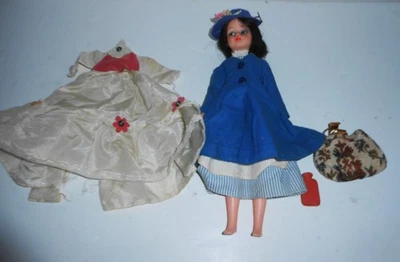 MARY POPPINS HORSMAN DOLL  COAT HAT CARPET BAG AND EXTRA DRESS 1960'S - Image 1 of 3