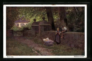 Künstler-AK Paul Hey: Nr. 105 Nachbarskinder 1928 - Bild 1 von 2