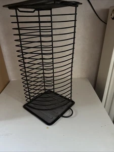 Vintage Black 20 CD Rack Tower Holder Organiser Cd Ständer Metal Schwarz - Bild 1 von 5