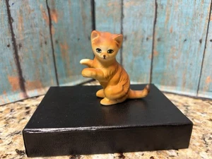 Statuina gatto in piedi originale Bone China in miniatura arancione Tabby statuina 2" - Foto 1 di 2