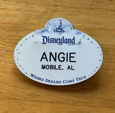 Cast Member Name Tag Angie Mobile AL Disneyland Where Dreams Come True - Image 1 of 4