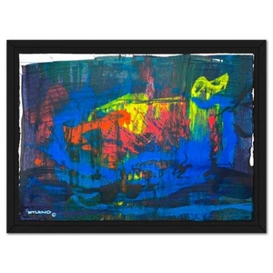 Wyland Framed Original Watercolor Painting Hand Signed Abstract Art - Picture 1 of 3