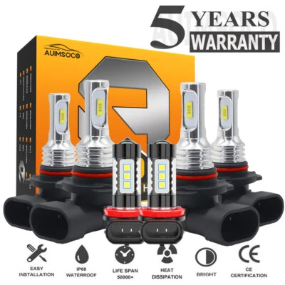 For Acura CSX Sedan 2006-2011 LED Headlight High Low Fog Light Bulbs Xenon White - Image 1 of 4