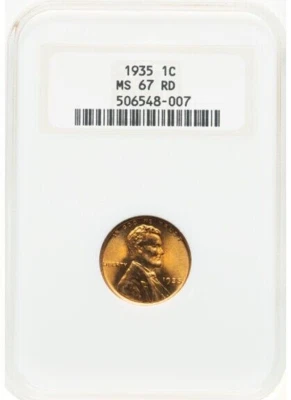 1935  Lincoln Cent 1C MS67 Red NGC - Image 1 of 2