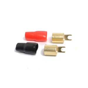 Wire Crimp Connector Zero Gauge Fork Terminal Speaker Connectors Audio Copper - Picture 1 of 11