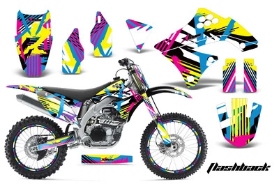 Graphic Stickers +#PLT/RIM Decals For Kawasaki KX450F 2009-2011 FLASHBACK - Image 1 of 2