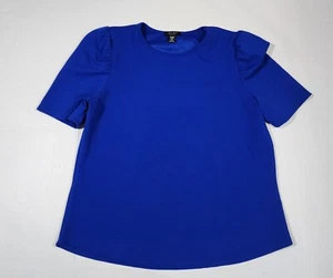 Love Ryan Los Angeles Womens Blue Ruffle Short Sleeve Shirt Blouse Size 2X - Picture 1 of 5