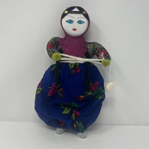 Vintage Turkish Soganli Doll 13" Woman Weaving Yarn Ethnic Traditional Dress Art - Picture 1 of 24