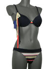 Costume da Bagno donna Bikini 46 Nero Due pezzi Balconcino imbottito Pushup Sexy