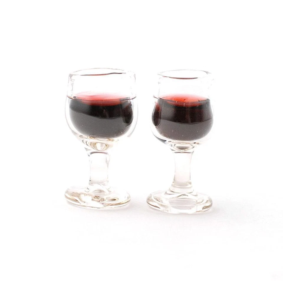 Dollhouse Miniature Red Wine x2 Glasses of 1:6 Scale - Image 1 of 1