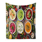 Colorful Soft Flannel Fleece Throw Blanket Soups And Ingredients Art