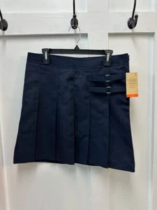 NWT FRENCH TOAST UNIFORM SKIRT NAVY SIZE 16 SIDE ZIP ADJ. WAIST HIDDEN SHORTS  - Picture 1 of 2