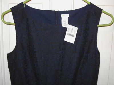 NEW CREWCUTS J. CREW EYELET DRESS SZ 14 GIRLS NAVY BLUE SLEEVELESS LINED NWT - Image 1 of 4